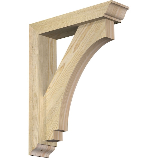 Ekena Millwork Imperial Traditional Rough Sawn Bracket w/ Offset Brace, Douglas Fir, 4"W x 16"D x 20"H BKT0402X16X20IMP01RDF - main